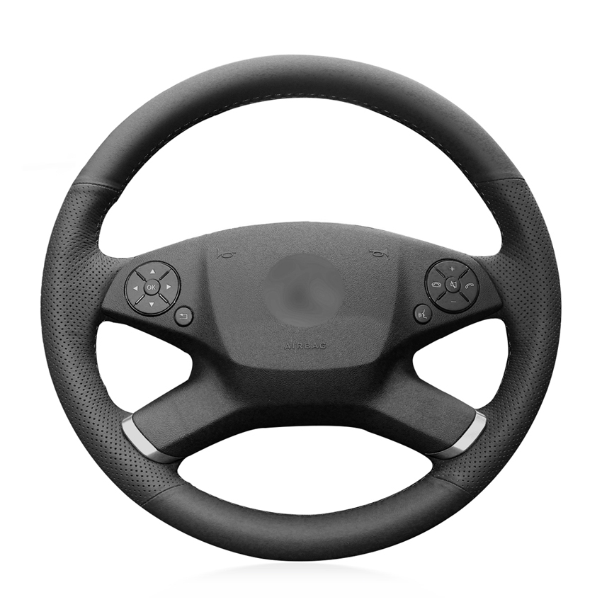 Loncky Auto Custom Fit Oem Black Genuine Leather Steering Wheel Cover